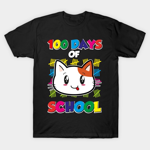100 days of school Cute Cate Graphic T-Shirt by JohnRelo